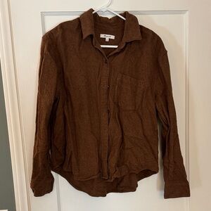 Madewell Flannel Button-Down Shirt in Rich Brown